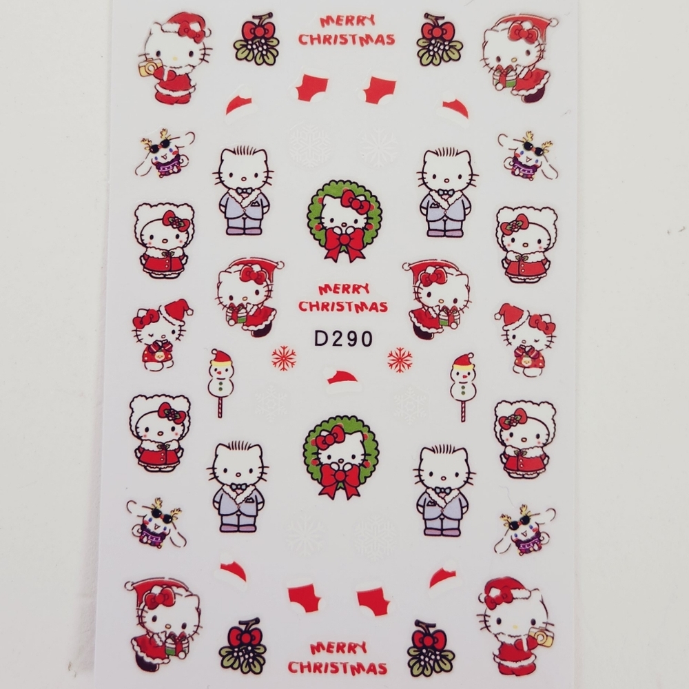 ⭐4/$15 Hello Kitty Merry Christmas Nail Art Stickers